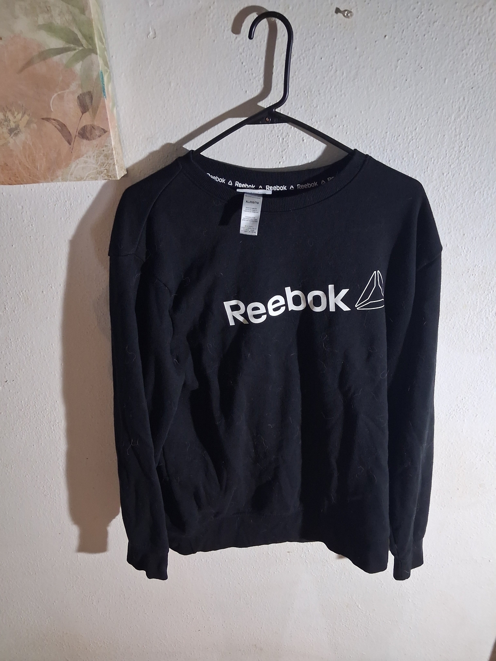 Reebok Black Crewneck Sweatshirt with White Logo Print